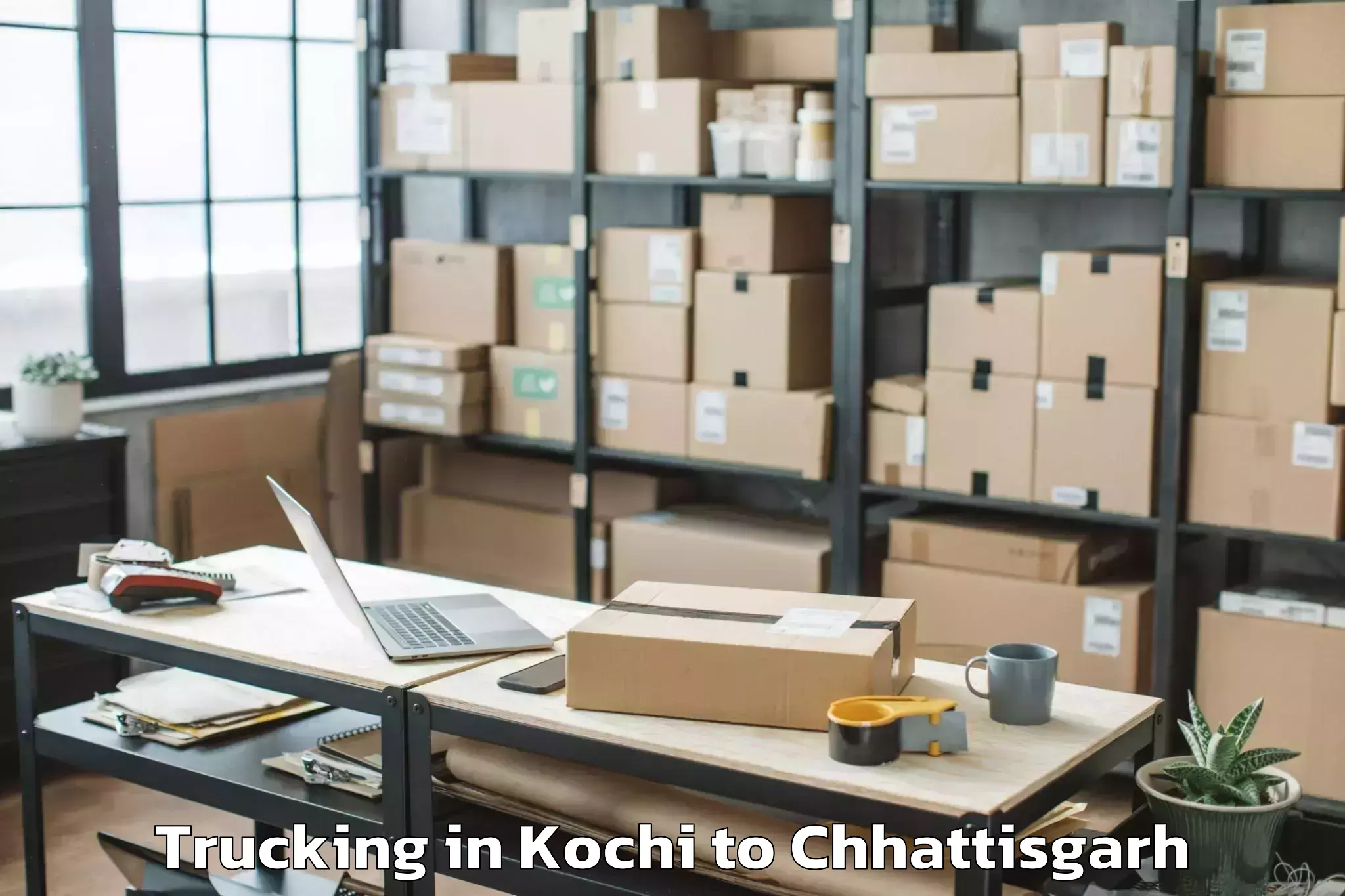 Book Kochi to Kumhari Trucking Online